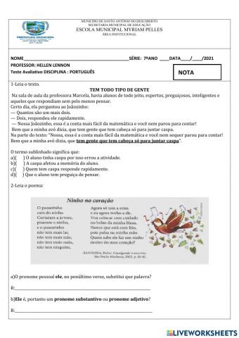 Leitura e interpretação de texto