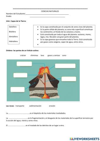 Evaluación Ciencas Naturales