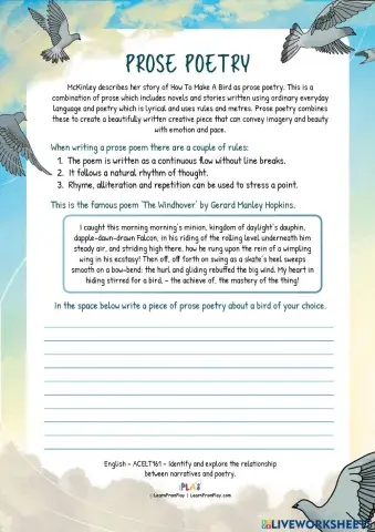 How To Make A Bird - Prose Poetry