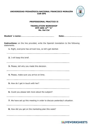 Business phrases translation