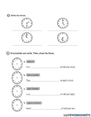 Daily routines-(half past-o-clock)