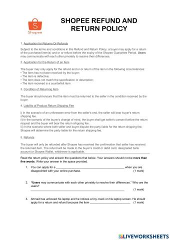 Return and Refund Policy