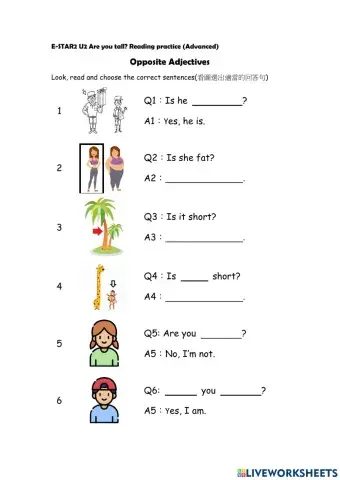 E-STAR2 U2 Are you tall(Advanced Reading)