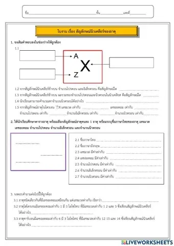 สัญลักษณ์นิวเคลียร์ของธาตุ