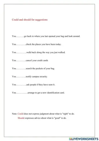 Could-Should for suggestions