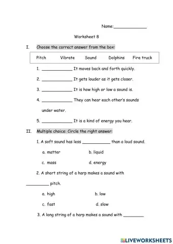 Worksheet 8