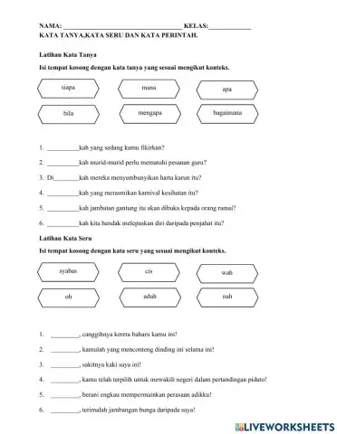 Kata seru kata tanya kata perintah
