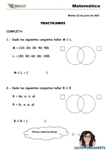 Practicamos unión de conjuntos