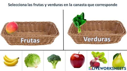 Clasificamos las frutas y verduras