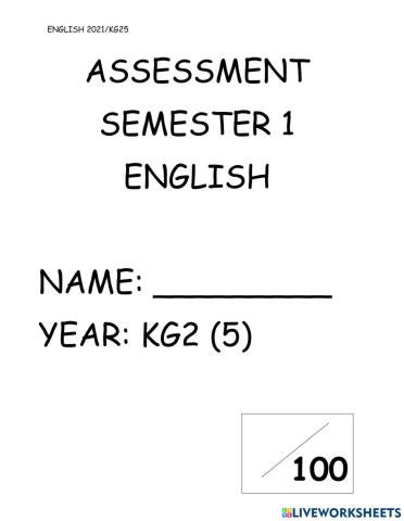 Assessment KG25 English