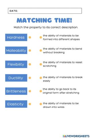 Properties of Solid Worksheet