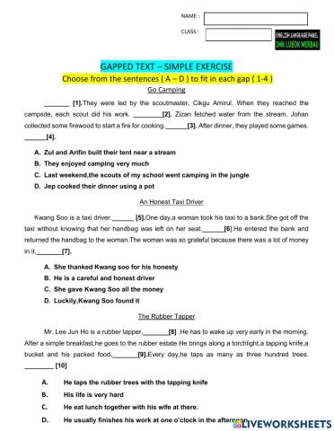 Gapped Test - Level 1