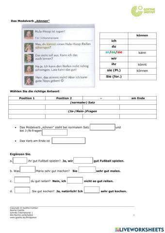 Das Modalverb können