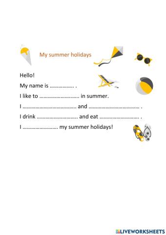 My summer holidays letter