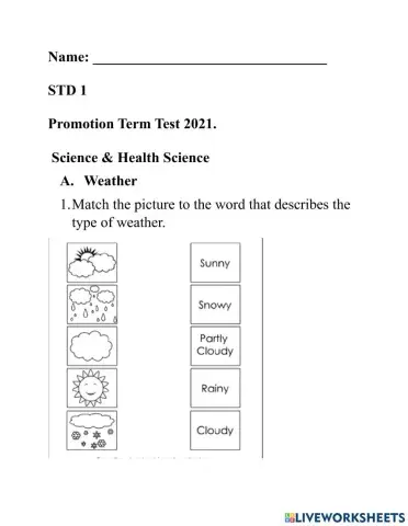 Science-Health Science Test