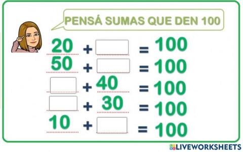 Sumas que den 100