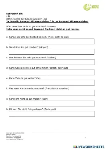 Was kannst du gut machen?