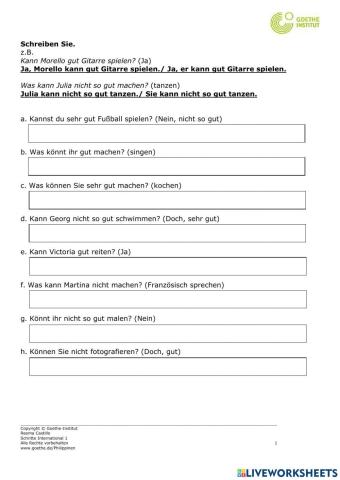 Was kannst du gut machen?