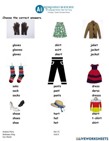 Clothes spelling