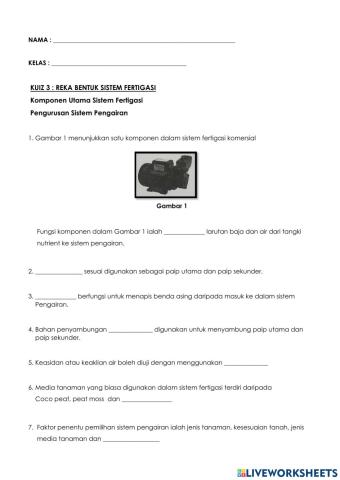 Sistem Fertigasi (Kuiz 3)