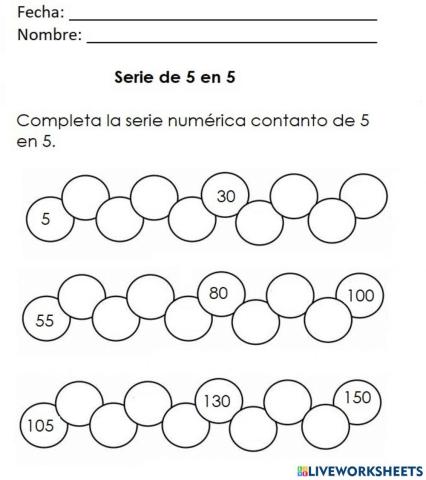 Serie de 5 en 5