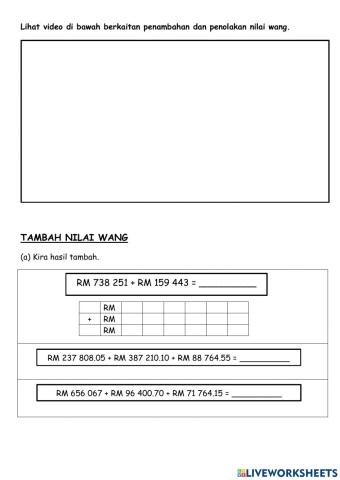 Penambahan dan Penolakan Nilai Wang