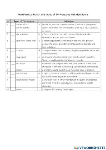 Movies and TV Programs