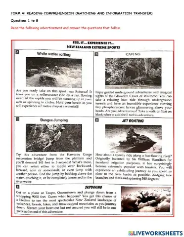 Form 4 reading (information transfer)