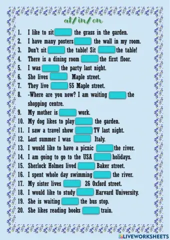 At in in - prepositions