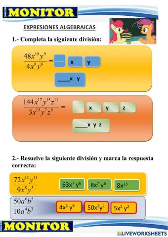 Expresiones algebraicas
