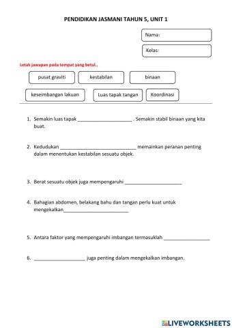 Pj tahun 5 unit 1