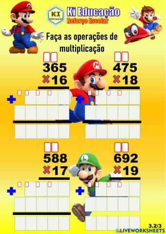 Multiplicação 2 dígito