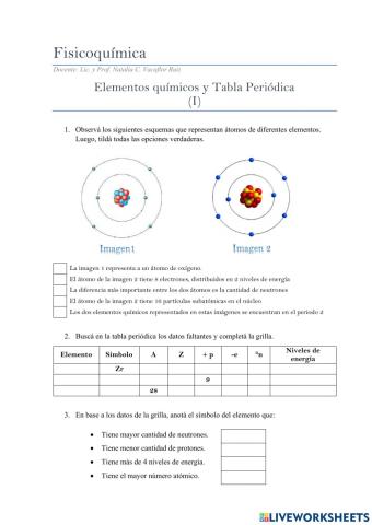 Elementos químicos y tabla periódica