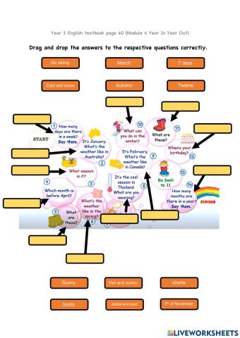 Year 3 English textbook page 40 (Module 4 Year In Year Out)