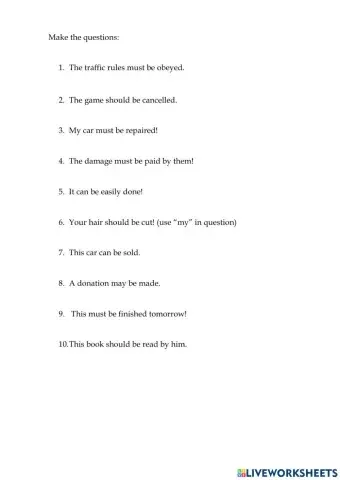 Passive voice questions with modals