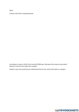 How China is weaponing water