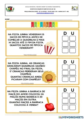 Atividade de matemática