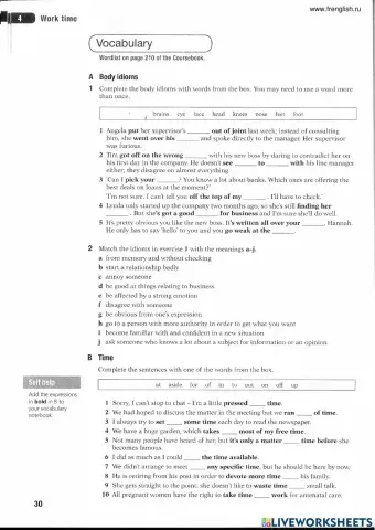 CAE body and time idioms