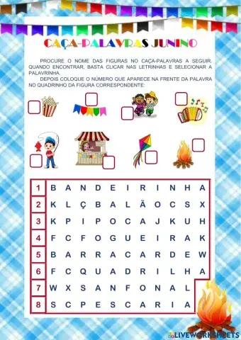 Caça-Palavras Junino