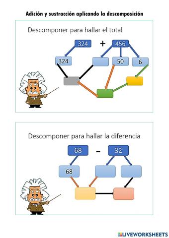 Adición y sustracción aplicando la descomposición