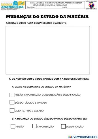 Mudanças do estado da matéria