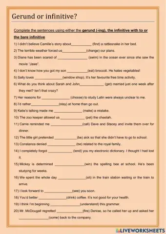 Gerund or infinitive?