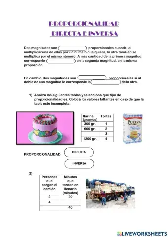 Proporcionalidad directa e inversa