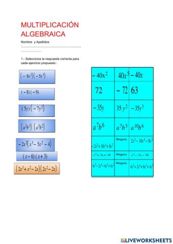 Multiplicación algebraica