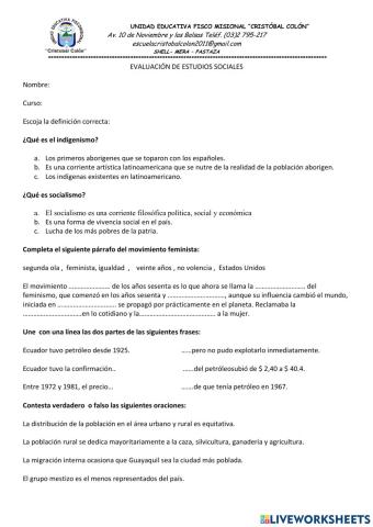 Evaluación de Estudios Sociales