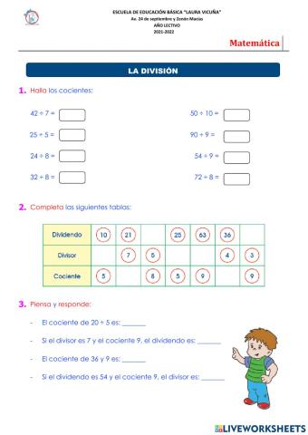 Divisiones exactas e inexactas