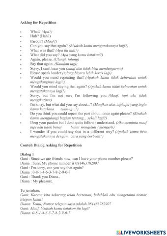 Asking for Repitition