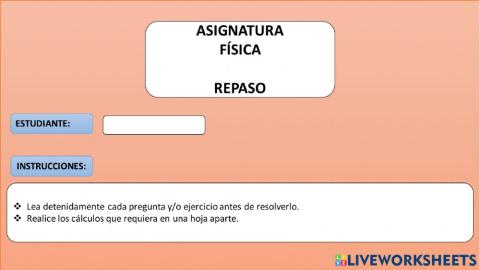 Repaso 2 Física (1BGU Q2)