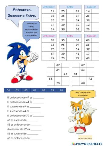 Antecesor, sucesor o entre 2