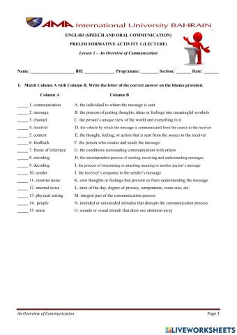 Communication process